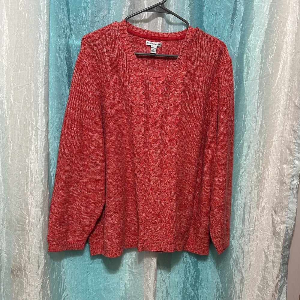 Croft & Barrow Red and Pink Knit Sweater